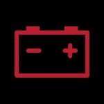 Röd varningslampa batteri